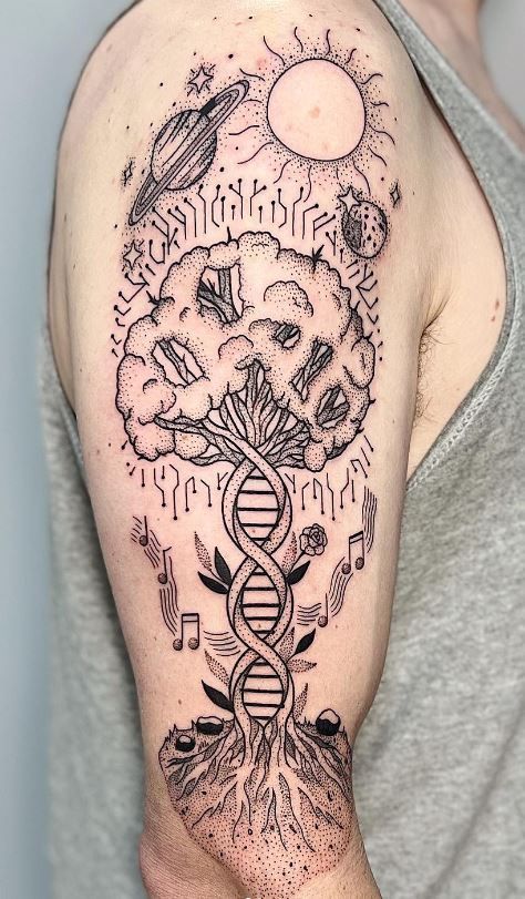 Biology Tattoo, Dna Tree, Roots Tattoo, Atlas Tattoo, Dna Tattoo, Side Wrist Tattoos, Tattoo Thoughts, Tattoo Me, Dna Code