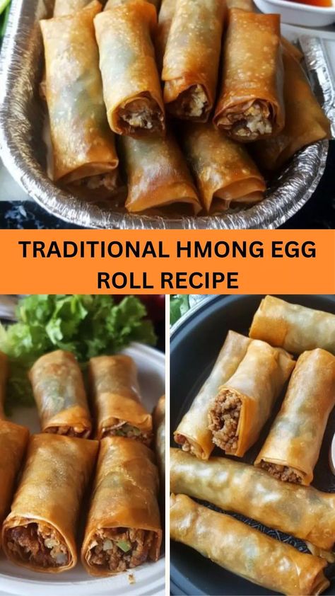 Traditional Hmong Egg Roll Recipe – Bite Blaze Hmong Egg Rolls, Hmong Egg Rolls Recipes, Hmong Recipes, Savory Rolls, Chinese Egg Rolls, Hmong Food, Egg Roll Recipe, Rice Rolls, Chinese Recipe