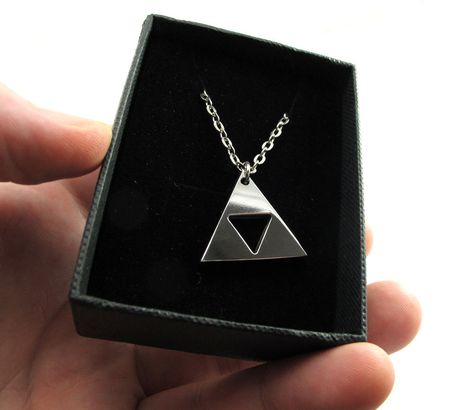 Legend of Zelda 1" Triforce - Polished Stainless Steel by milkool on Etsy https://www.etsy.com/listing/92078726/legend-of-zelda-1-triforce-polished Triforce Necklace, Zelda Necklace, Nerdy Jewelry, Zelda Triforce, Unique Clothes, Virtual Wardrobe, Music Playing, Small Necklace, Treasure Box