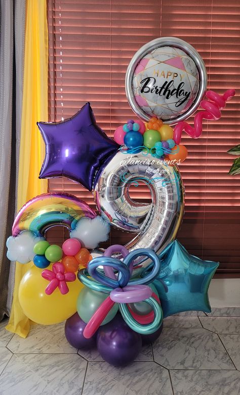 Rainbow Balloon Bouquet, Kids Birthday Pictures, Balloon Gifts, Happy Birthday Shirt, Diy Balloon Decorations, First Fathers Day Gifts, Rainbow Balloons, Birthday Balloon Decorations, Balloon Gift