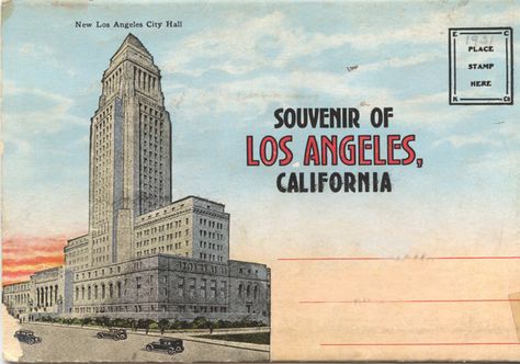 1931 Los Angeles, California #california #losangeles Los Angeles Postcard, Los Angeles City, Travel Postcard, California Dreaming, Old Postcards, City Hall, Vintage Postcards, Los Angeles California, Angeles