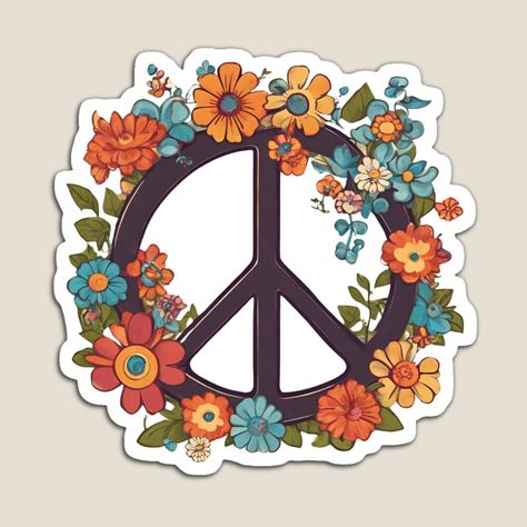 Get my art printed on awesome products. Support me at Redbubble #RBandME: https://www.redbubble.com/i/magnet/Retro-Peace-Sign-with-Bohemian-Flowers-by-RedRosePress/162263989.TBCTK?asc=u Peace Sign Flowers, Flower Peace Sign Wreath, Love And Peace Rose, Floral Peace Sign, Retro Flower Sticker, Flower Magnets, Bohemian Flowers, Peace Sign, Glossier Stickers