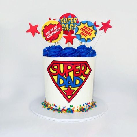 Birthday Cake For Papa, Father's Day Cakes, Cake For Dad, Birthday Cake For Father, Happy Fathers Day Cake, Father's Day Cake, Fathers Day Cupcakes, Superman Cakes, Desserts Cupcakes