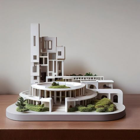 [𝑺𝒂𝒗𝒆 & 𝑭𝒐𝒍𝒍𝒐𝒘]~♡´･ᴗ･`♡ Architecture Massing Model, Cardboard Model Architecture, Structural Model Architecture, Architecture School Design, Cool Buildings, Maquette Architecture, Architecture Design Presentation, Architecture Blueprints, Concept Models Architecture