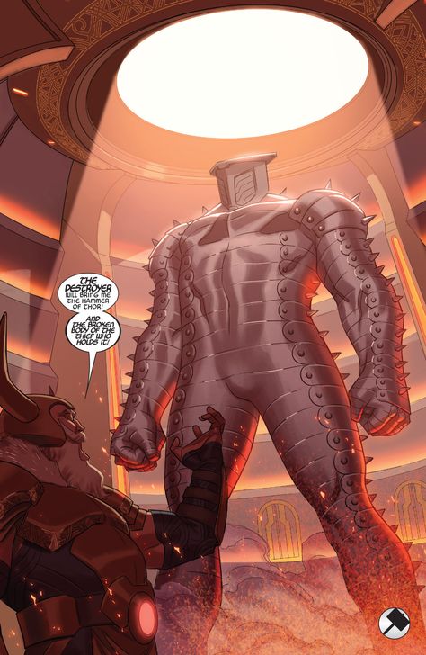 Odin Summons The Destroyer Destroyer Armor Marvel, Thor Destroyer, Destroyer Armor, Enchanted Armor, Destroyer Marvel, Thor Comic Art, Thor Comic, Odin Thor, The Destroyer