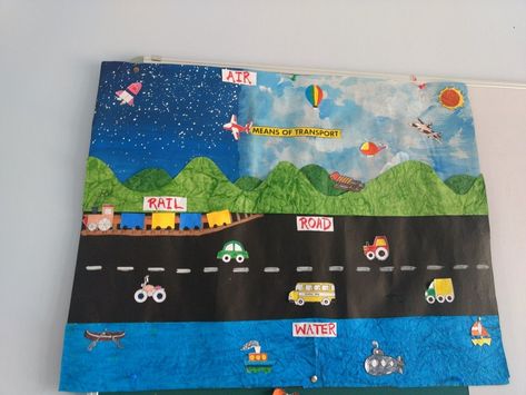 Transport Chart Ideas For Classroom, Transportation Theme Board Preschool, Transport Chart For Kindergarten, Transportation Chart Preschool, Transportation Board Ideas, Modes Of Transportation Preschool, Transport Theme Board, Transportation Chart For Classroom, Means Of Transport Chart