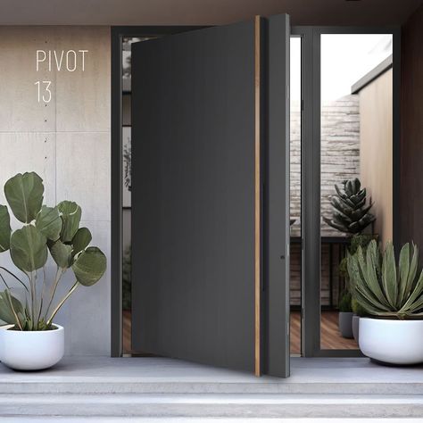 🖤 Meet the PIVOT 13 – a masterpiece of minimalist design. This model features a handle that perfectly matches the deep black infill, creating a seamless, elegant look. The extended flat surface of the door panel exudes sophistication and modernity. 🚪 #minimalistdesign #pivotdoors #blackdesign #modernhome #elegantliving #architecturelovers Black Pivot Door, Pivot Doors, Model Features, Door Panel, Elegant Living, Deep Black, The Deep, Flat Surface, Panel Doors