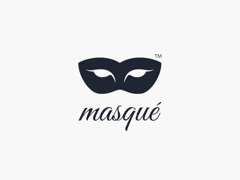 Masque Logo by ForaStudio Mask Logo Design, Mask Logo, Leaf Logo, Retail Experience, Masks Art, Blind Dates, Masquerade Mask, Stencil Art, Brand Design