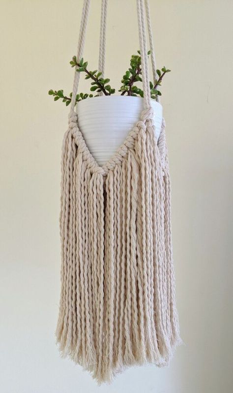 Don't you just love these trendy macrame plant hangers that are everywhere right now? These 70's decor pieces are really making a comeback!Surprisingly, a few of of these hangers are quite easy to make yourself! And so much fun too 😁The video below (a few steps down) show you step by step how to make this hanger 😉Putting directions into written steps in no easy feat, so I've found it easier both for me and those learning how to make this, to follow the steps through video 🥰 For… Trendy Macrame, Modern Macrame Plant Hanger, 70's Decor, Modern Plant Stand, Diy Macrame Plant Hanger, 70s Decor, Diy Plant Hanger, Diy Plant Stand, Macrame Hanger