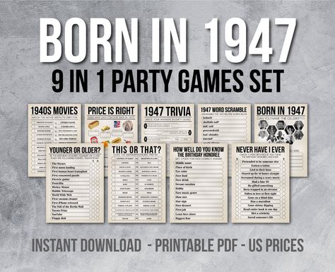 30th Birthday Party Games, 40th Birthday Party Games, 50th Birthday Games, 40th Birthday Games, 30th Birthday Games, 50th Birthday Party Games, 60th Anniversary Parties, Anniversary Party Games, Newspaper Poster