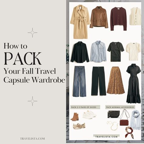 Overpacking? We don’t know her. 👋🍁✈️Let’s build a Fall Travel Capsule that keeps you looking 🔥 without the luggage stress. 💼 From layering to picking the right shoes (we’re NOT about that blister life), I got you! 🙌 Swipe to get all the tips. And don’t worry—these work even if Europe isn’t on your itinerary! ��🌍✨ Ready to be Team Carry-On? 💼 Comment “CARRYON” below for my free Carry-On Capsule Planner and start packing like a boss! ✈️✨ ..⁠.⁠ #travelista #travelcapsulewardrobe #travelcapsule... Trousers With Sneakers, Europe In The Fall, Capsule Packing, Packing Capsule Wardrobe, European Fall, Packing Wardrobe, Packing For Europe, Fall Vacations, Packing Guide