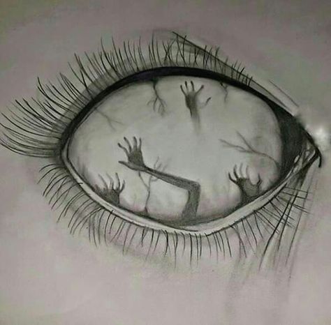 Easy Eye Drawing, Scary Drawings, Kengan Ashura, Creepy Drawings, Girl Drawing Sketches, Meaningful Drawings, Art Tools Drawing, Grunge Art, Dark Art Drawings