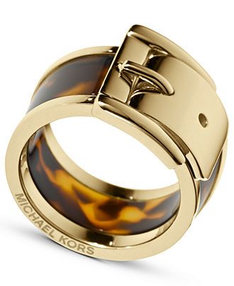 Michael Kors Ring, Gold Tone Tortoise Wide Buckle Ring - Fashion Jewelry - Jewelry  Watches - Macys Michael Kors Ring, Ring Man, Buckle Ring, Put A Ring On It, Bling Rings, Bijoux Diy, Handbags Michael Kors, Ring Gold, Tortoise Shell