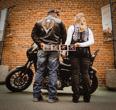 Biker Baby Announcement, Motorcycle Baby Announcement, Motorcycle Maternity Pictures, Belly Pictures, Biker Baby, Motorcycle Baby, Baby Bump Pictures, Pregnant With A Girl, Bump Pictures