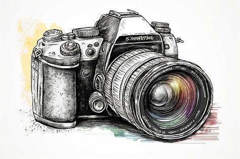 Photo a drawing of a camera with the wor... | Premium Photo #Freepik #photo Camera Ink Drawing, Drawing Of A Camera, Vintage Camera Drawing, Vintage Cameras Drawing, Camera Drawing Sketches, Camera Drawing Art, Flash Sketch, Cannon Camera, Prabhas Actor