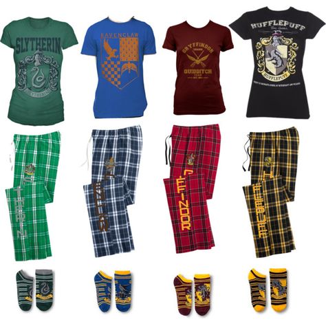 Harry Potter PJs by thesweetdangerparade on Polyvore Harry Potter Pjs, Harry Potter Pajamas, Disney Clothing For Women, Harry Potter Houses Outfits, Harry Potter Watch, Slytherin Clothes, Harry Potter Pyjamas, Harry Potter Dress, Hogwarts Outfits