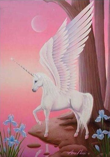 This Mythical horse is actually called an Alicorn, The offspring of a unicorn and a Pegasus. Winged Unicorn, Magical Beasts, Pegasus Art, Unicorn Stuff, Mystical Creature, Unicorn Artwork, Unicorn Painting, Unicorn And Fairies, Flying Unicorn