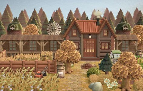 (1) Home / Twitter Acnh Ranch House, Island Ideas, Ranch Style Home, Ranch Style, Ranch House, Animal Crossing, Cabin, House Styles, On Twitter