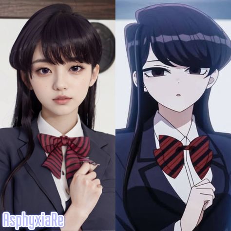 Shoko Komi, Art, AI, Realistic Komi Outfits, Komi Can't Communicate Cosplay, Komi Cosplay, Komi Najimi, Shoko Cosplay, Sans Cosplay, Komi Shouko, Komi Can't Communicate, Best Friend Wallpaper