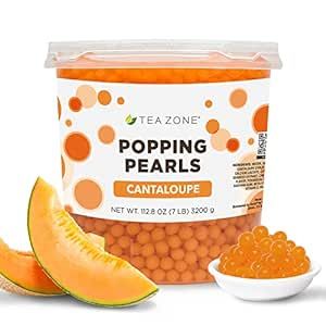 Tea Zone Cantaloupe Popping Pearls (7 lbs) Bubble Tea Tapioca Pearls, Popping Pearls, Tapioca Pearls, Thai Dessert, Food Inspo, Food Stuff, Gourmet Food, Candy Recipes, Bubble Tea