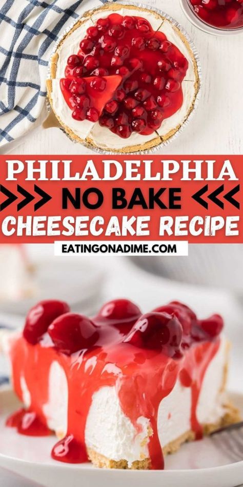 Bo Bake Cheesecake Recipe, No Bake Cheesecakes Easy, Cheesecake Mix No Bake, No Bake Philadelphia Cheesecake Recipe, Easy Philadelphia Cheesecake, Kraft Cheesecake Recipes Philadelphia, Phillidelphia Cream Cheesecake, O Bake Cheesecake Recipes, No Bake Flavored Cheesecake Recipes