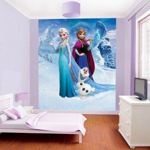 15 Funky Kids Room Ideas You’ll Want To Steal | MyKidsTime Disney Wall Murals, Childrens Wall Murals, Frozen Bedroom, Girls Room Paint, Frozen Room, Frozen Wallpaper, Kids Room Murals, Disney Wall