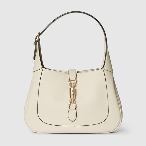 Shop the Gucci Jackie 1961 small shoulder bag in white at GUCCI.COM. Enjoy Free Shipping and Complimentary Gift Wrapping. Gucci Jackie 1961 Mini, Jackie 1961 Small Shoulder Bag, Gucci Jackie 1961, Red Web, Zip Puller, Crescent Shape, Gucci Shoulder Bag, Gucci Wallet, Iconic Design