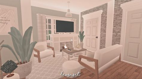 Bloxburg Living Room Ideas Cheap, Bloxburg Living Room No Gamepasses, Bloxburg Salon Ideas, Salas Bloxburg, Roblox Bloxburg Living Room Ideas, Bloxburg Small Living Room Ideas, Sala Bloxburg, Roblox Layout, Single Apartment