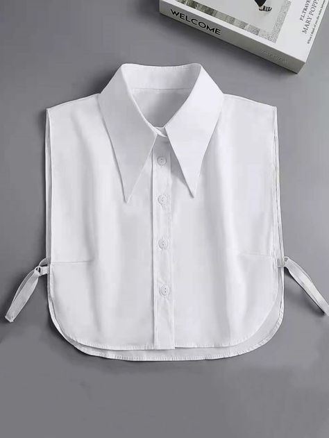 Bib Shirt Womens, Dicky Collar Outfits, Tailored Shirts For Women, Large Collar Blouse, Dicky Collar, Collar Shirts For Women, Fake Shirt Collar, Long Collar Shirt, Collar Outfits