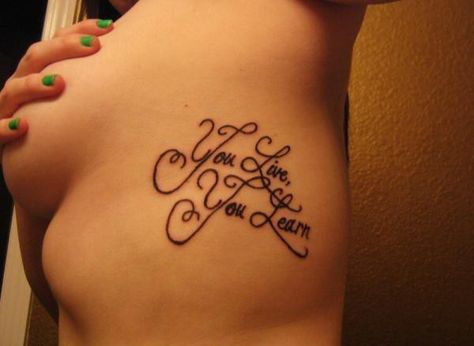 You Live  You Learn  (Love the Script) Alanis Morissette Tattoo Ideas, Alanis Morissette Tattoo, Good Enough Tattoo, Enough Tattoo, Fan Tattoo, Alanis Morissette, Latest Tattoos, Cherry Blossom Tattoo, Look In The Mirror