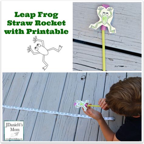 Leap Frog Straw Rocket with Printable Stream Activities For Kids, Kindergarten Enrichment, Preschool Animals, Straw Rocket, Easter Science, Frog Craft, Frog Activities, Scout Crafts, March Spring