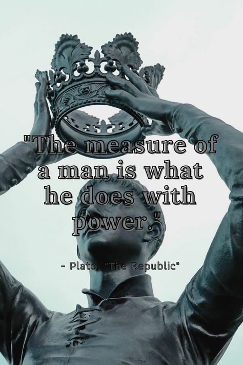 Description: This insightful quote from "The Republic" by Plato reminds us that true greatness is not measured by the amount of power one has, but by how responsibly that power is used. Follow us for more thought-provoking quotes and leadership content on Pinterest. #Plato #TheRepublic #leadership #empowerment #integrity #purpose #responsibility #quoteoftheday #thoughtleadership #inspiration Archaeology Aesthetic, Misunderstood Quotes, Provoking Quotes, Thought Provoking Quotes, Philosophical Quotes, Insightful Quotes, Literary Quotes, The Republic, Archaeology