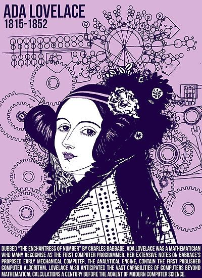 Ada Lovelace Art, Ada Lovelace, Vertical Poster, Science Art, Affordable Wall Art, Print Artist, Beauty Art, Women In History, Custom Artwork