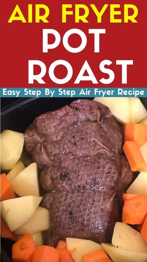 Air Fryer Pot Roast, Roast In The Air Fryer, Air Fryer Recipes Beef, Roast Beef And Potatoes, Roast Carrots, Crockpot Roast Recipes, Roasted Potatoes And Carrots, Philips Air Fryer, Best Pot Roast