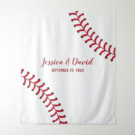 Baseball Sports Theme Wedding Backdrops  Zazzle Sports Theme Wedding, Sports Themed Wedding, Wedding Backdrops, Baseball Theme, Tabletop Signs, Themes Photo, Theme Wedding, Sports Baseball, Sports Theme