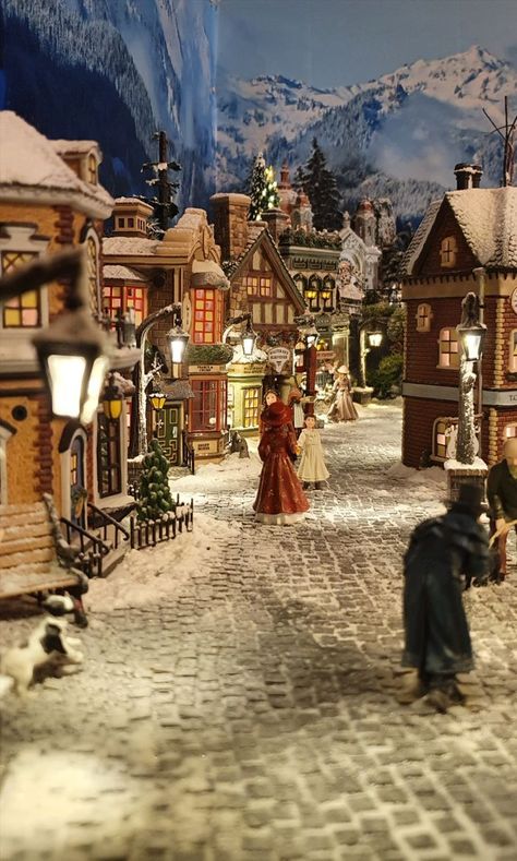 Lemax Christmas Village Display, Model Village, Lemax Christmas Village, Lemax Christmas, Diy Christmas Village, Dickens Village, Christmas Village Display, Village Display, Holiday Village