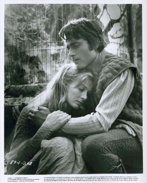 Guinevere (Vanessa Redgrave) and Lancelot (Franco Nero) share a tender moment in “CAMELOT” (Warner Brothers-Seven Arts 1967) Camelot Movie, Merlin The Wizard, Lancelot And Guinevere, Franco Nero, Beautiful Cinematography, Richard Harris, Vanessa Redgrave, Couple Poses Reference, Period Movies