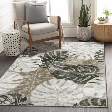 PRICES MAY VARY. [Tropical Trendy] - Immerse your living space in the charm of tropical aesthetics with the exquisite monstera area rug.Lush foliage effortlessly infuses your home with a trendy and vibrant ambiance,creating a captivating visual focal point. [Ultra Soft Material] - Our faux wool rug has a homey, natural feel underfoot that is so soft, you'll feel like you could lie back and cloud-watch from your living room.The touch is incredibly soft and silky, there's no better way to warm you Hawaiian House Decor, Hawaiian Interior Design, Dining Room Apartment, Modern Tropical Decor, Live Selling, Hawaiian House, Nature Rugs, Botanical Bedroom, Leaf Rug