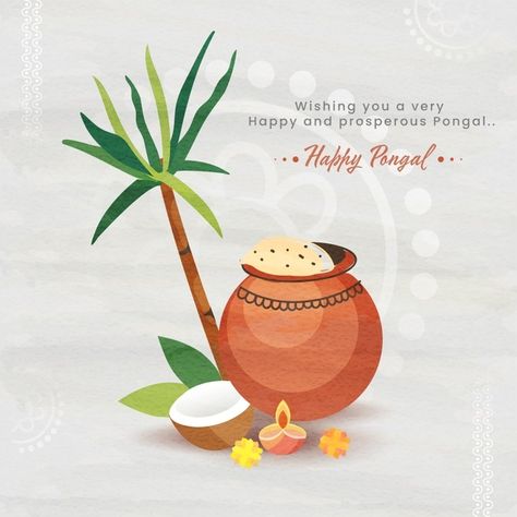 Happy pongal greeting card with pongali rice in mud pot. Pongal Greeting Cards, Birthday Message For Brother, Pongal Celebration, Happy Pongal, Indian Boy, Celebration Background, Festival Background, Creative Background, Creative Posters