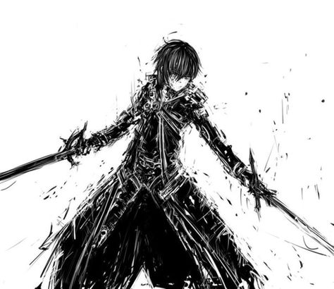 Kirito (キリト, Kirito?) aka the Black Swordsman is the main protagonist of the Sword Art Online light novel, anime and manga series. His name, Kirito, was taken from his real name Kirigaya Kazuto (桐ヶ谷 和人, Kirigaya Kazuto?). "Kiri--" from Kirigaya and "----to" from Kazuto. He was chosen as one of the 1,000 beta testers for the closed beta of «Sword Art Online», the first ever VRMMORPG for the NerveGear. Gaming Avatar, Kirito Sao, Accel World, Kirito Asuna, 판타지 아트, Kirigami, Awesome Anime, Pablo Picasso, Light Novel