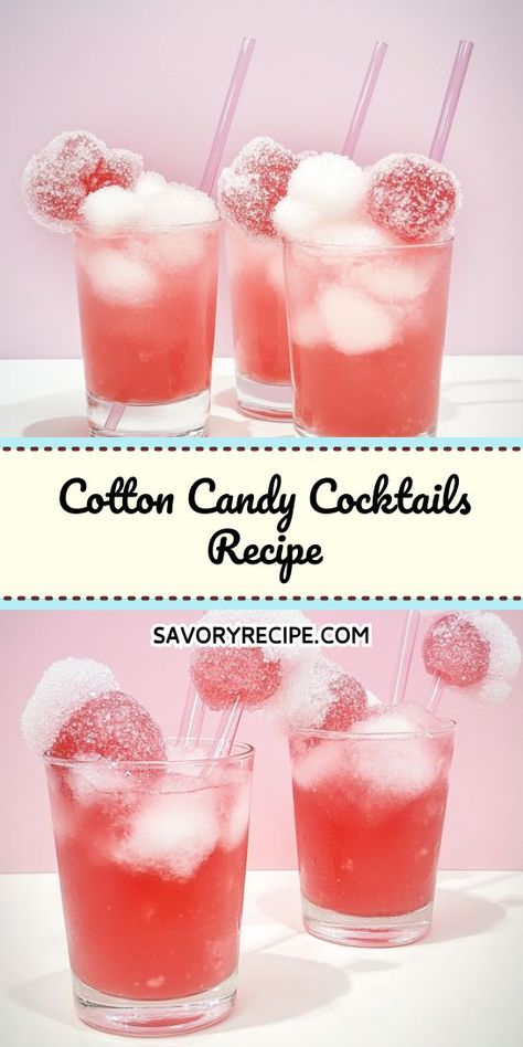 Ready to add a sugary twist to your cocktail repertoire? This Cotton Candy Cocktails recipe is a delightful blend that brings joy to every sip! Perfect for celebrations or a casual get-together, save this delightful treat for your next candy drink adventure and elevate your hosting game! Cocktails With Vanilla Vodka, Cotton Candy Vodka, Cotton Candy Drinks, Cotton Candy Cocktail, Savory Recipe, Candy Cocktails, Candy Drinks, Vodka Recipes, Strawberry Syrup