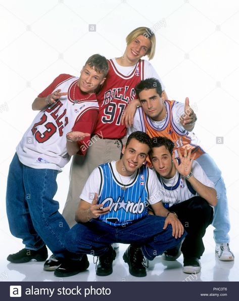 Backstreet Boys (l-r): Brian Littrell, Nick Carter, Howie Dorough, Kevin Richardson, Alexander James McLean on 22.03.1996 in Zug. | usage worldwide Stock Photo All New Mickey Mouse Club, Howie Dorough, 90s Boy Bands, Backstreet's Back, Backstreet Boy, 90s Bands, People Images, 2000s Girl, Brian Littrell