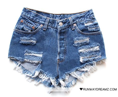 Jesse Vintage Frayed Studded Shorts Jean Gown, High Waisted Ripped Shorts, Distressed High Waisted Shorts, Vintage High Waisted Shorts, Denim Shorts Style, Ripped Jeggings, Destroyed Denim Shorts, Pants Short, Vintage Denim Jeans