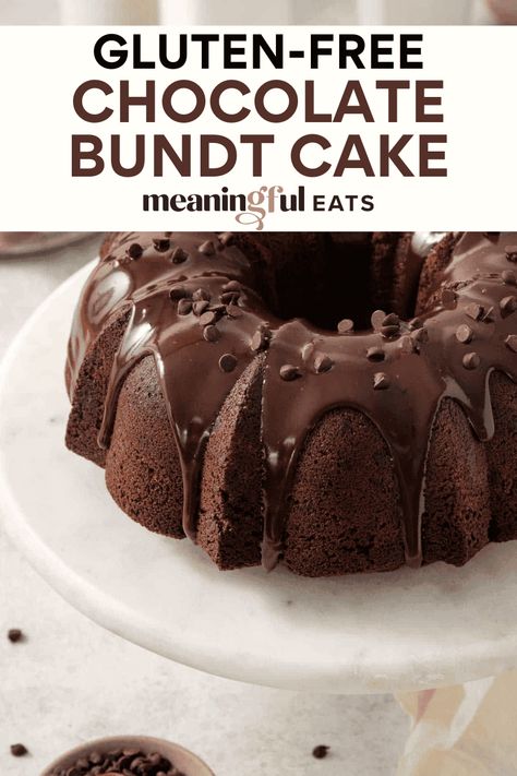 Gluten-Free Chocolate Bundt Cake Gf Chocolate Bundt Cake, Gluten Free Chocolate Bundt Cake, Gf Bundt Cake Recipes, Gluten Free Bundt Cake Recipes, Gluten Free Bundt Cake, Cake Chocolate Ganache, Gluten Free Chocolate Cake Recipe, Bunt Cake Recipe, Cake Ganache