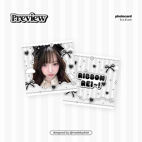 🖤💬🤍 photocard size: 5 x 5 cm sticker size: 5 x 5 cm . designed by driet 🍮 Photocard Back Design, Photocard Design, Photocard Size, Sticker Kpop, Mail Stickers, Photoshop Design Ideas, Photoshop Design, Lettering Fonts, Graphic Design Posters