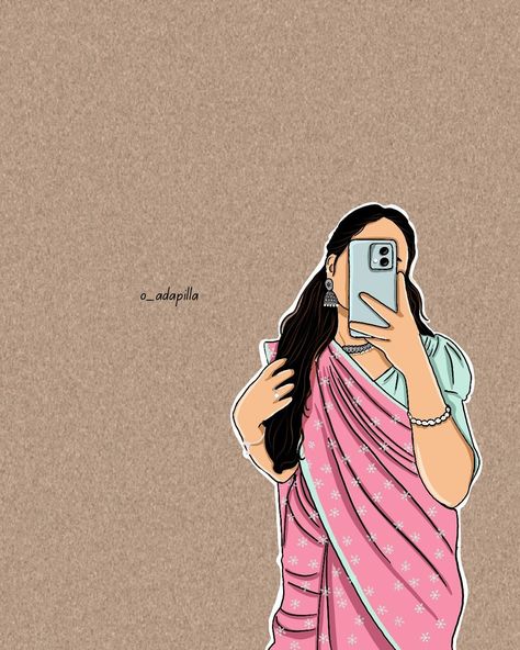 Mention her✨💗 . . In frame & Art by: @o_adapilla (admin) Follow for more 🫶 Don’t repost without credits❌ . . #illustration #saree #sareelove #girlthings #her #instagram #art #sareelover #explore #india #quotes #artoftheday #love #aesthetics #ａｅｓｔｈｅｔｉｃ Selfie Cartoon, Mirror Saree, India Quotes, Animated Photos, Selfie Art, Photos For Profile Picture, Frame Art, Instagram Art, In Frame