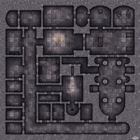 This individual map contains the crawl that lies beneath a multi-story ruin just above the surface. What may be found here? Who built the dark hallways of this ancient structure? Only you can decide! #map #ttrpg #dnd #rpg #pathfinder #dragons #5e #d&d #free #fantasy #battlemap Dungeon Battlemap, Dungeon Map, West Map, Cartographers Guild, Dnd World Map, Building Map, Fantasy Town, Fantasy World Map, Dnd Classes