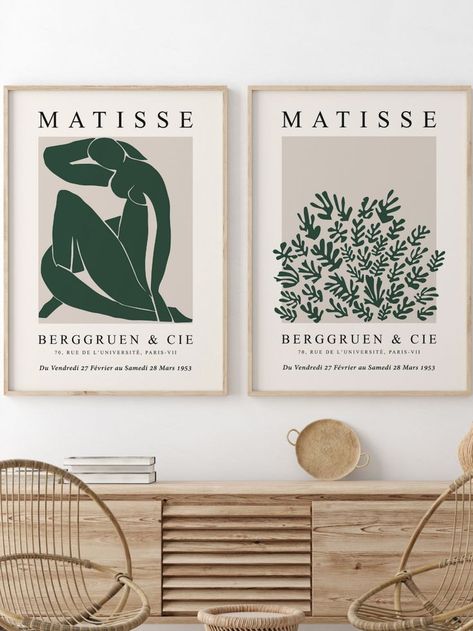 Green Matisse, Abstract Living Room, Modern Printable Wall Art, Modern Art Printables, Matisse Prints, Poster Minimalist, Living Room Wall Decor, Boho Wall Decor, Botanical Wall Art