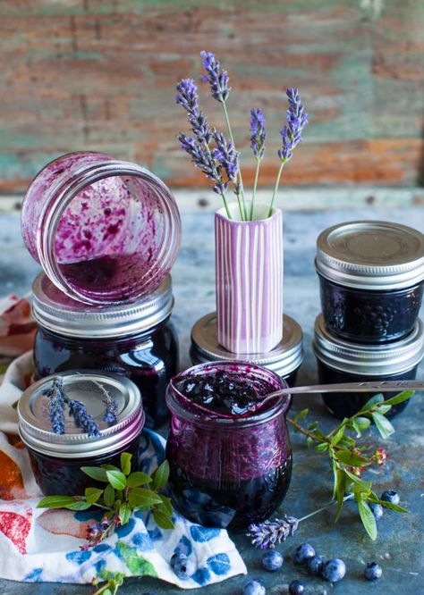 Blueberry Lavender Preserves Plum Butter, Lavender Jam, Bakery Breakfast, Blueberry Lavender, Ricotta Toast, Canning Jam, Culinary Lavender, Berry Sauce, Fine Cooking