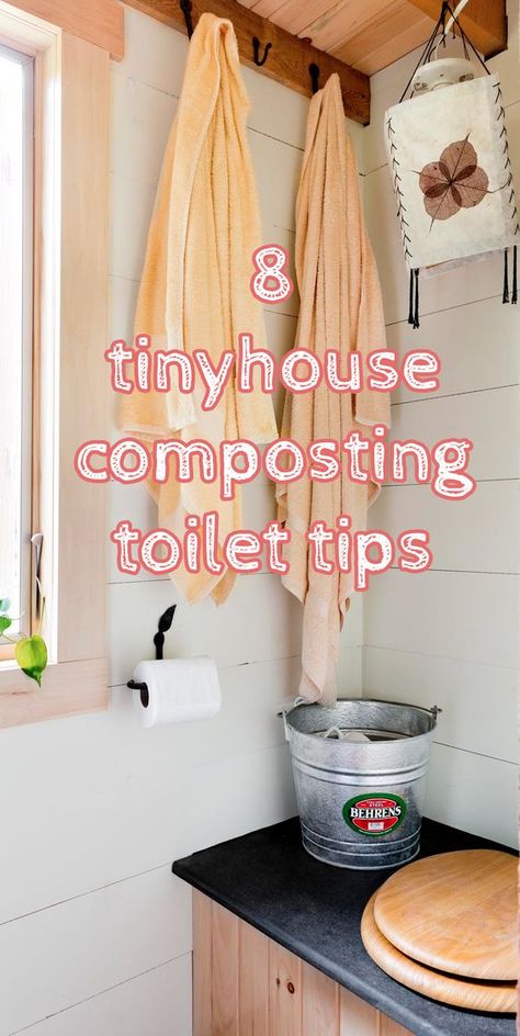 8 #tinyhouse #composting #toilet tips Tiny House Hacks, Compost Toilet, Composting Toilets, Bathroom Tips, Tiny House Inspiration, Tiny House Bathroom, Composting Toilet, Casa Container, Tiny Spaces